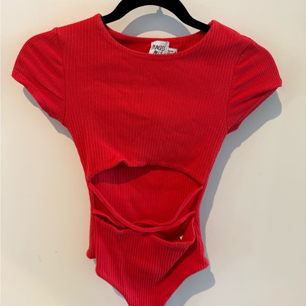 Nasty Gal Red Cutout Bodysuit